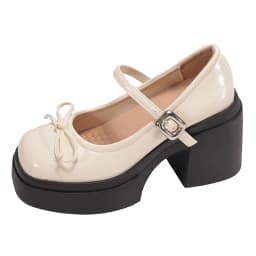 Platform Thick High Women Mary Jane Shoes Ladies Concise Outdoor Pumps Spring Autumn Women's Dress Leather Shoes