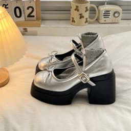 Platform Thick High Women Mary Jane Shoes Ladies Concise Outdoor Pumps Spring Autumn Women's Dress Leather Shoes