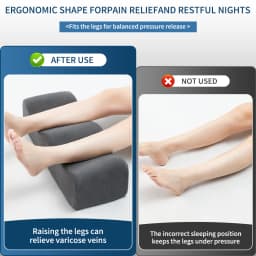 Leg Pillows, Relief Waist Pain Leg Cushion, Sleeping Leg Raiser for Bed, Sofa, Lounge Chairs, Bottom Anti-Slip & Two Fixed Bands