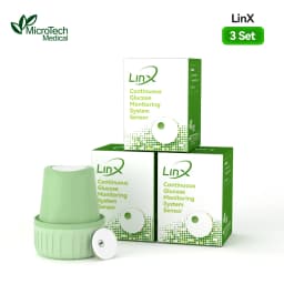 MicroTech LinX Dynamic Blood Glucose Monitoring 15 Days Real Time No Finger Prick Blood Sugar Monitor for Diabetes