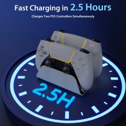Fast Charging Dock for PS5 Controllers Dual Wireless Gamepad Charger Station PlayStation 5 Charging Stand Accessories