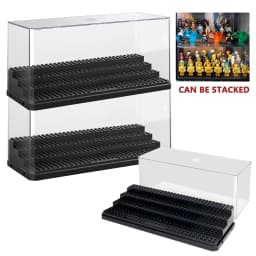Acrylic Minifigures Display Case Stackable and Dustproof Building Block Display Box for Lego Action Figure Holds up to 32 Figure