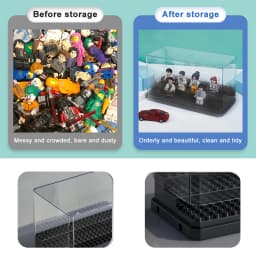 Acrylic Minifigures Display Case Stackable and Dustproof Building Block Display Box for Lego Action Figure Holds up to 32 Figure