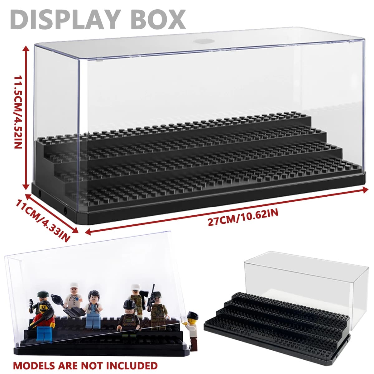 Acrylic Minifigures Display Case Stackable and Dustproof Building Block Display Box for Lego Action Figure Holds up to 32 Figure