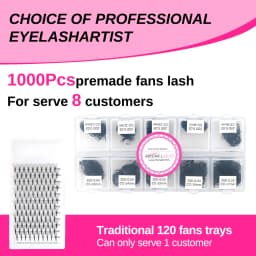 ARTSTAR Lashes 10D 12D 14D 16D 20D 1000Fans Mix8-17mm Premade Volume Fans Eyelashes C D CC Curl Pointy Base Lash Extensions
