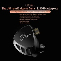 KZ Saga In Ear Earphones Two Different Tuning Music Headphones HiFi Stereo Bass Earbuds Sport Gaming Headset 2PINS Cable