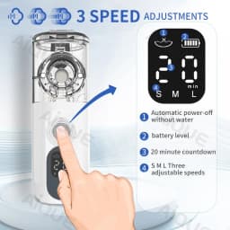 JUSTLANG Rechargeable Nebulizer Adjustable LED Display Medical Silent Ultrasonic Inhaler Mobile Steam Device Adult Child Medical