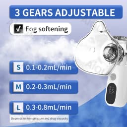 JUSTLANG Rechargeable Nebulizer Adjustable LED Display Medical Silent Ultrasonic Inhaler Mobile Steam Device Adult Child Medical
