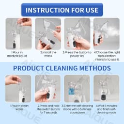 JUSTLANG Rechargeable Nebulizer Adjustable LED Display Medical Silent Ultrasonic Inhaler Mobile Steam Device Adult Child Medical