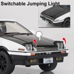 1:30 Scale Initial D AE86 Toy Car Model Alloy Body Rubber Tire Shock Absorption Pull Back Simulation Vehicles Boys Birthday Gift
