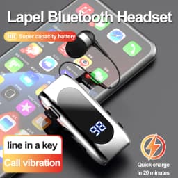 K55 Lavalier Business Bluetooth 5.2 Headphone Talk/Music Time 20 Hours,LED Digital Display,Noice Cancelling Wireless Earphones