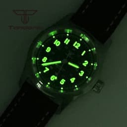 Tandorio 36mm Fashion 20BAR Automatic Dive Pilot Watch for Men Ladies NH35/PT5000/Miyota8215 Movt Sapphire Wristwatch Green Lume