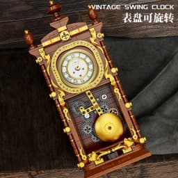 Swinging Retro Mechanical Pendulum Clock Building Blocks - 751 Pcs 3D Model Kit for Adults, Unique Home Decor Gift Idea
