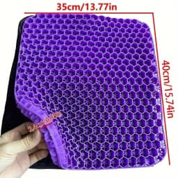 1pc Thickened Honeycomb Design Gel Seat Cushion,Breathable, Non-slip, Plush Cover, Suitable for Office Chairs, Cars, Wheelchairs