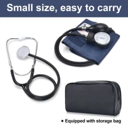 JUSTLANG Manual Blood Pressure Monitor BP Upper Arm Sphygmomanometer Aneroid Baumanometer Stethoscope with Zipper Bag for Adult