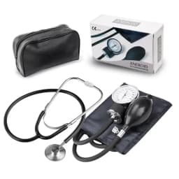 JUSTLANG Manual Blood Pressure Monitor BP Upper Arm Sphygmomanometer Aneroid Baumanometer Stethoscope with Zipper Bag for Adult