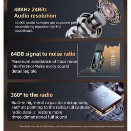 J21 Wireless Lavalier Lapel Microphone Audio Video Recording Mini Mic for iPhone Android Mic Portable Noise Reduction Vlog Live