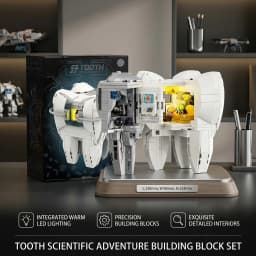 Creative Expert Mechanical Tooth Building Blocks Set Oral Structu Model Brick LED Educational Assembly Toy for Kid Birthday Gift