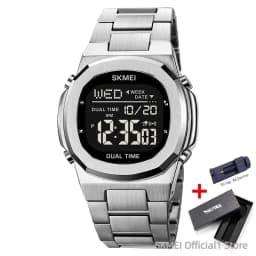 SKMEI 2004 Luxury Digital Watch for Men Sport Calendar Steel Waterproof Electronic Men Wristwatches Led Alarm Clock Reloj Hombre