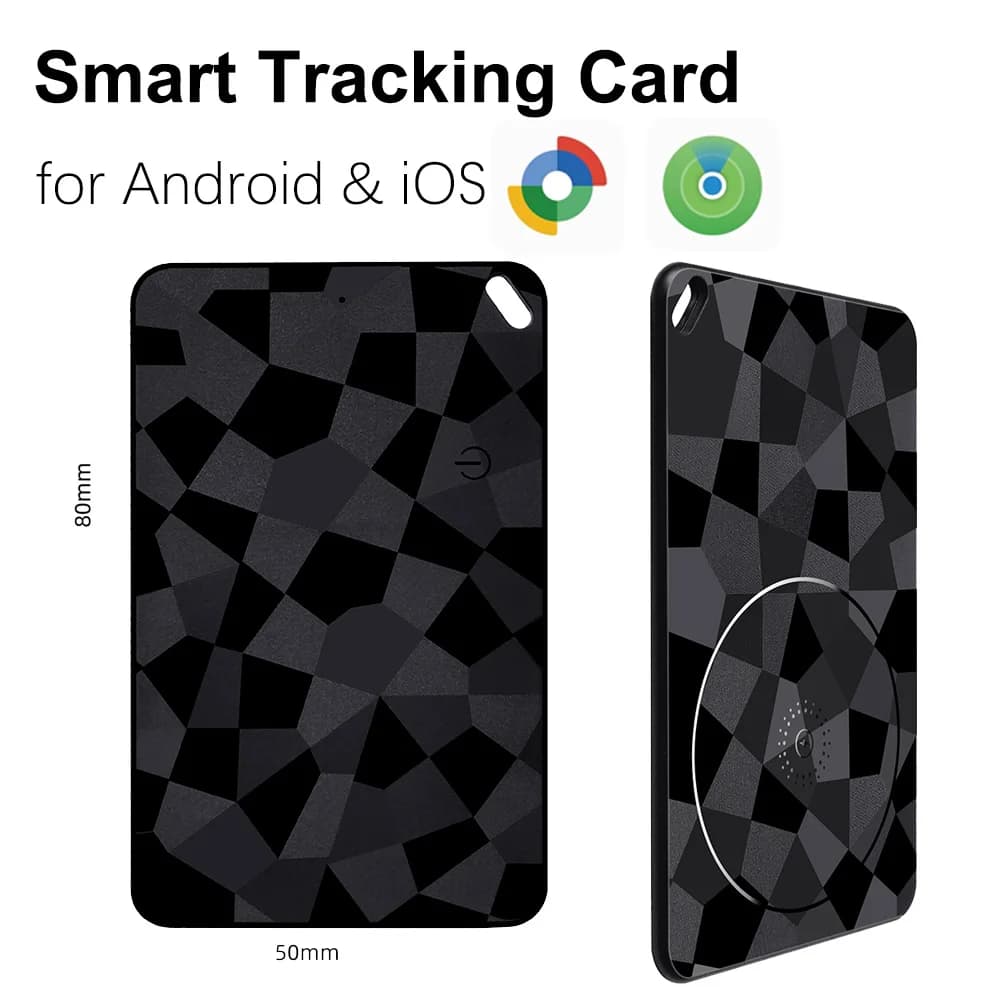 Smart Wallet Tracker Rechargeable Dual System Item Finder Compatible with Apple Find My & Android "Find Hub Device" APP
