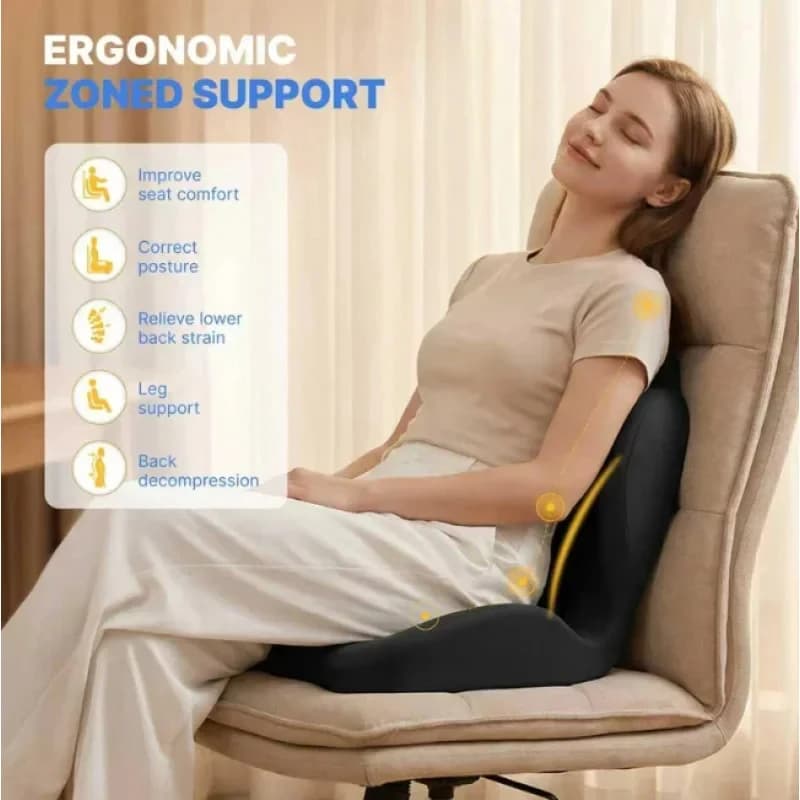 Curved Tailbone Seat Pad Memory Foam Cushion Relax Sciatica Strain Posture Adjust Mat Perfect Household Office Auto Wheelchair