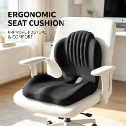 Curved Tailbone Seat Pad Memory Foam Cushion Relax Sciatica Strain Posture Adjust Mat Perfect Household Office Auto Wheelchair