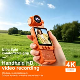 4K HD WiFi Pocket Camera with Night Vision Video and Audio Recording Chest-Mounted Bike Dashcam 270-Degree Rotating Lens