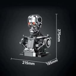 1469PCS Mecha Skull Skeleton Robot Building Blocks Movie T800 Bust Figures Model Desktop Ornament Construction Bricks Toys Gift