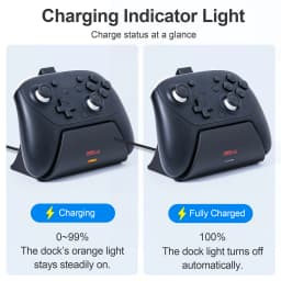 Gamepad Charger Dock Compatible for Switch 2 Pro Controller Controller Charging Dock Charging Stand W/ LED Indicator & Adapter
