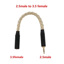 IvipQ Adapter Cable 2.5/3.5/4.4mm Male To 2.5/3.5/4.4mm Female Male to Male 8 Core Gold+Silver Balanced Audio Conversion Cable