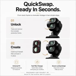 Freewell 4 Pack Filter Kit, White Black Options, ND/PL, LPR, Glow Mist, CPL Filters for DJI Osmo Pocket 4P ＆ Xtra Muse 2 Pro