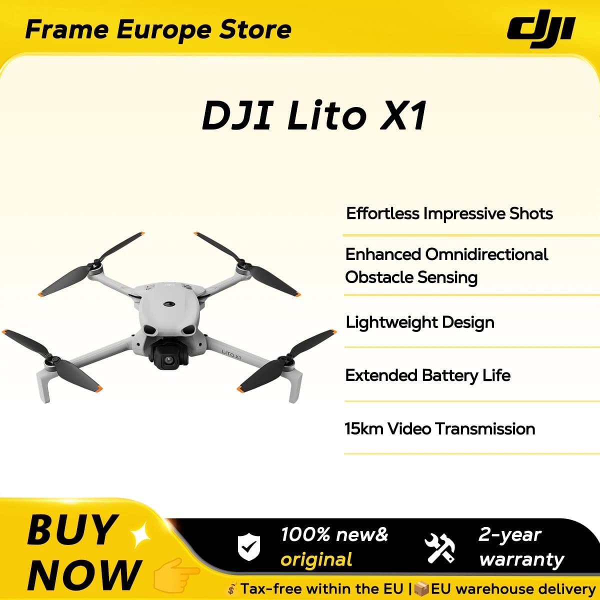 【LOCAL+】DJI Lito X1 Foldable Lightweight 4K Drone with Obstacle Detection ActiveTrack 1/1.3 Inch Sensor 15km Transmission for Beginners C0 NEW 2026