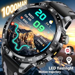 2026 New Military Grade GPS Smart Watch Dual-Band 1.7 AMOLED 10ATM Waterproof 1000mAh Large Battery Compass Altimeter Barometer