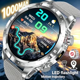 2026 New Military Grade GPS Smart Watch Dual-Band 1.7 AMOLED 10ATM Waterproof 1000mAh Large Battery Compass Altimeter Barometer
