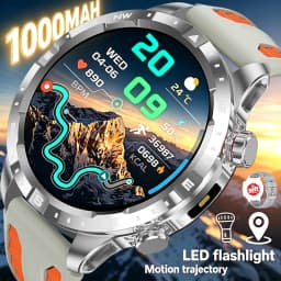 2026 New Military Grade GPS Smart Watch Dual-Band 1.7 AMOLED 10ATM Waterproof 1000mAh Large Battery Compass Altimeter Barometer