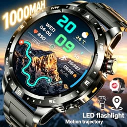 2026 New Military Grade GPS Smart Watch Dual-Band 1.7 AMOLED 10ATM Waterproof 1000mAh Large Battery Compass Altimeter Barometer