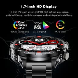 2026 New Military Grade GPS Smart Watch Dual-Band 1.7 AMOLED 10ATM Waterproof 1000mAh Large Battery Compass Altimeter Barometer