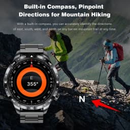 2026 New Military Grade GPS Smart Watch Dual-Band 1.7 AMOLED 10ATM Waterproof 1000mAh Large Battery Compass Altimeter Barometer