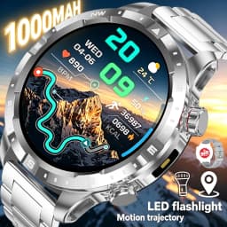 2026 New Military Grade GPS Smart Watch Dual-Band 1.7 AMOLED 10ATM Waterproof 1000mAh Large Battery Compass Altimeter Barometer