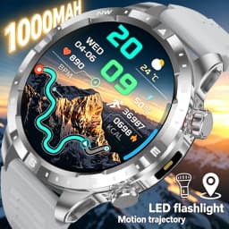 2026 New Military Grade GPS Smart Watch Dual-Band 1.7 AMOLED 10ATM Waterproof 1000mAh Large Battery Compass Altimeter Barometer