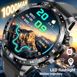 2026 New Military Grade GPS Smart Watch Dual-Band 1.7 AMOLED 10ATM Waterproof 1000mAh Large Battery Compass Altimeter Barometer
