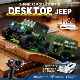 1:64 Remote Control Off-Road Vehicle 2.4G Mini Desktop Remote Control Toy Car-with Tow Box Children's Holiday Gift