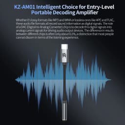 KZ AM01 Hi-Fi DAC Audio Adapter Type-C to 3.5mm Dual Chip IC Amplifier 32bit/384kHz Earphone Cable