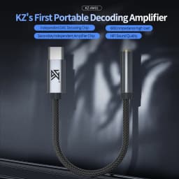 KZ AM01 Hi-Fi DAC Audio Adapter Type-C to 3.5mm Dual Chip IC Amplifier 32bit/384kHz Earphone Cable
