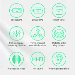 KZ AS16 Pro In Ear Wired Earphones 16BA Balanced Armature HIFI Bass Monitor Headphones Noise Cancelling Earbuds Sport Headset