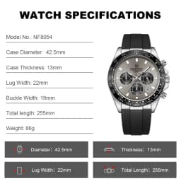 NAVIFORCE Casual Men's Watch Waterproof Sports Quartz Clock Silicone Strap Chronograph Luminous Wristwatches Relogio Masculino