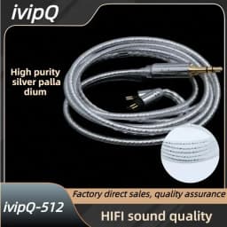 IvipQ-512 High Purity Silver Palladium Earphone Upgrade Cable, With/3.5/4.4/QDC/2PIN For KZ Gale Winter Cadenza Aria KZ EDX Pro