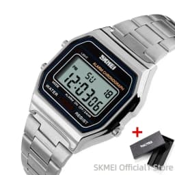 SKMEI 1123 Digital Sports Watch for Men Luxury Stainless Steel Electron Waterproof Mens Wristwatches Clock 1328 Reloj Hombre