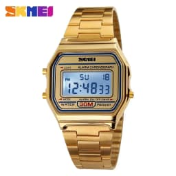 SKMEI 1123 Digital Sports Watch for Men Luxury Stainless Steel Electron Waterproof Mens Wristwatches Clock 1328 Reloj Hombre