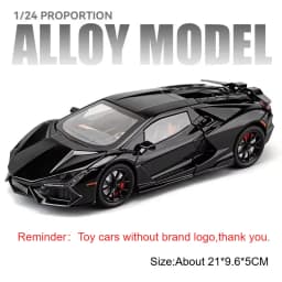 1:24 Scale REVUELTO Miniature Model Toy Sports Cars Alloy Diecast Supercars Sound Light Doors Opened Pull Back for Kids Gifts